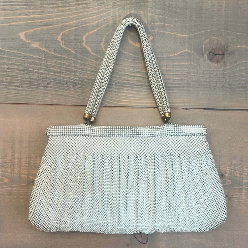 Whiting & Davis Vintage White Beaded Women's Bag Purse